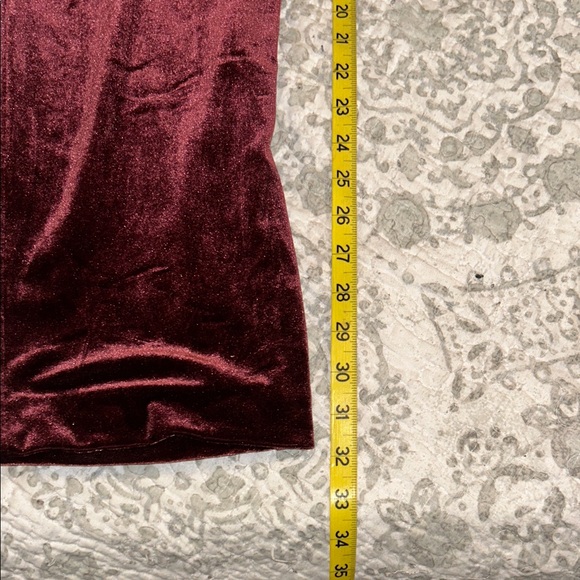 Elegant Burgundy Velvet Blazer with Black Lapel and pants - Picture 14 of 14